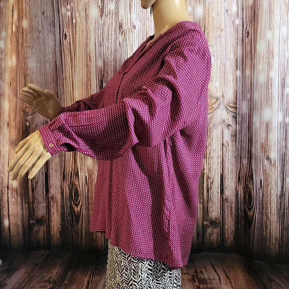 NWOT Hilfiger Women's Long Sleeve Printed Blouse Size L - Picture 5 of 9